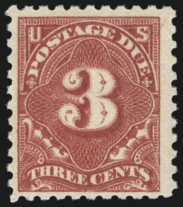 Sale 1003, Lot 5315, United States Postage Due Issues (Singles, Scott J47-J96a, Balance), 3c Dull Rose (J54a) Sale 1003, Lot 5315, United States Postage Due Issues (Singles, Scott J47-J96a, Balance)