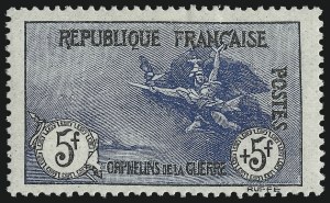 Sale 1003, Lot 5858, Foreign Stamps and Covers (France: Semi-Postal Issues), FRANCE, 2c + 3c-5fr + 5fr Orphans (B3-B9; Yvert 148-155) Sale 1003, Lot 5858, Foreign Stamps and Covers (France: Semi-Postal Issues)