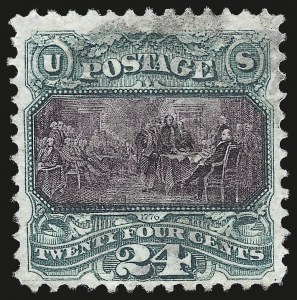 Sale 984, Lot 415, 12c-90c 1869 Pictorial Issue (Scott 117-122), 24c Green & Violet (120) Sale 984, Lot 415, 12c-90c 1869 Pictorial Issue (Scott 117-122)