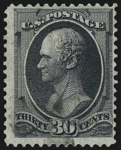 Sale 997, Lot 5556, 1870-71 National Bank Note Co. Grilled Issue (Scott 134-144), 30c Black, Grill (143) Sale 997, Lot 5556, 1870-71 National Bank Note Co. Grilled Issue (Scott 134-144)