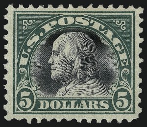 Sale 997, Lot 6801, Group Lots by Issue, $2.00 Orange Red & Black, $5.00 Deep Green & Black (523-524) Sale 997, Lot 6801, Group Lots by Issue