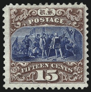 Sale 1007, Lot 2309, 1875 Re-Issue of 1869 Pictorial Issue (Scott 123-133a), 15c Brown & Blue, Re-Issue (129) Sale 1007, Lot 2309, 1875 Re-Issue of 1869 Pictorial Issue (Scott 123-133a)