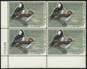Sale 1007, Lot 3196, Hunting Permit blocks (RW), $3.00 1968-70 Hunting Permits (RW35-RW37) Sale 1007, Lot 3196, Hunting Permit blocks (RW)