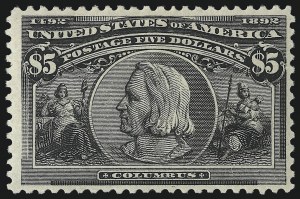 Sale 1011, Lot 605, 1893 Columbian Issue (Scott 230-245), $5.00 Columbian (245) Sale 1011, Lot 605, 1893 Columbian Issue (Scott 230-245)