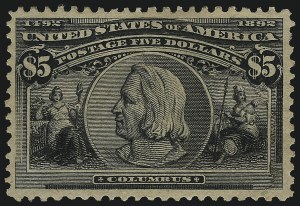 Sale 1011, Lot 609, 1893 Columbian Issue (Scott 230-245), $5.00 Columbian (245) Sale 1011, Lot 609, 1893 Columbian Issue (Scott 230-245)