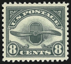 Sale 1011, Lot 824, Air Post (Scott C1-C18, CL1), 8c Dark Green, 1923 Air Post (C4) Sale 1011, Lot 824, Air Post (Scott C1-C18, CL1)