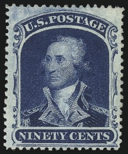 Sale 1026, Lot 1198, 1857-60 Issue and 1875 Reprint (Scott 18-46), 90c Blue (39) Sale 1026, Lot 1198, 1857-60 Issue and 1875 Reprint (Scott 18-46)