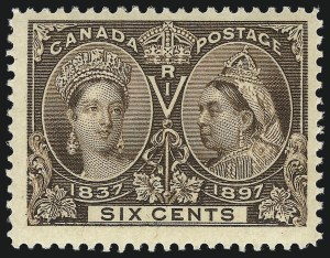 Sale 1026, Lot 2012, Foreign Stamps and Covers: Canada, CANADA, 1897, 6c Jubilee (55; SG 129) Sale 1026, Lot 2012, Foreign Stamps and Covers: Canada