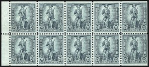 Sale 1031, Lot 1237, Savings, Telegraph Company Stamps, 25c Blue Green, Savings, Booklet Pane (S2a) Sale 1031, Lot 1237, Savings, Telegraph Company Stamps