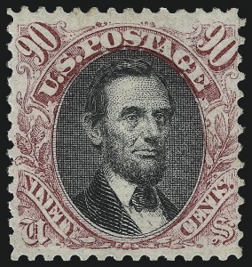 Sale 1037, Lot 1680, 1869 Pictorial Issue (Scott 112-122), 90c Carmine & Black (122) Sale 1037, Lot 1680, 1869 Pictorial Issue (Scott 112-122)