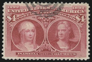 Sale Number 1037, Lot Number 1854, 1893 Columbian Issue, 50c thru $5.00 (Scott 240-245) Sale Number 1037, Lot Number 1854, 1893 Columbian Issue, 50c thru $5.00 (Scott 240-245)