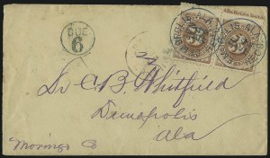 Sale 1037, Lot 2828, Air Post, Postage Due, Officials, Large Numeral Postage Due Issue Domestic Covers Sale 1037, Lot 2828, Air Post, Postage Due, Officials