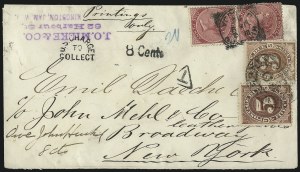 Sale 1037, Lot 2829, Air Post, Postage Due, Officials, Large Numeral Postage Due Issue Covers of Foreign Origin Sale 1037, Lot 2829, Air Post, Postage Due, Officials