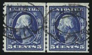 Sale 1040, Lot 1823, 1914-15 Issues (Scott 445-461), 5c Blue, Coil (447) Sale 1040, Lot 1823, 1914-15 Issues (Scott 445-461)
