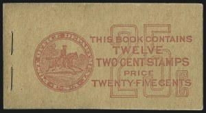 Sale 1040, Lot 2202, Booklet Panes and Complete Booklets, 2c Carmine, Complete 25c Booklet (BK72) Sale 1040, Lot 2202, Booklet Panes and Complete Booklets