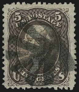 Sale 1061, Lot 3505, 1867-68 Grilled Issue (Scott 83-100), 5c Brown, F. Grill (95) Sale 1061, Lot 3505, 1867-68 Grilled Issue (Scott 83-100)