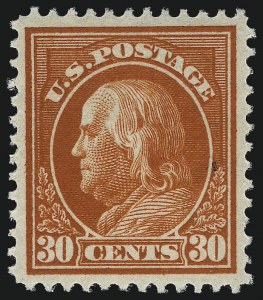 Sale 1062, Lot 605, 1913-15 Panama-Pacific, 1912-14 Washington-Franklin Issue (Scott 397-423), 30c Orange Red (420) Sale 1062, Lot 605, 1913-15 Panama-Pacific, 1912-14 Washington-Franklin Issue (Scott 397-423)