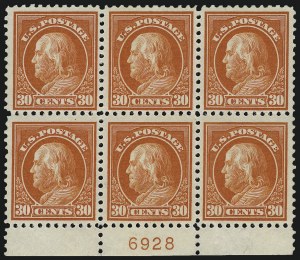 Sale 1067, Lot 1587, 1918-22 Issues (Scott 505-550), 30c Orange Red (516) Sale 1067, Lot 1587, 1918-22 Issues (Scott 505-550)