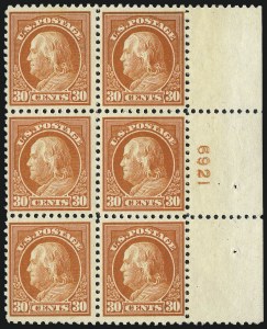 Sale 1067, Lot 1588, 1918-22 Issues (Scott 505-550), 30c Orange Red (516) Sale 1067, Lot 1588, 1918-22 Issues (Scott 505-550)