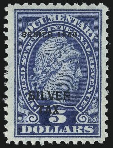 Sale 1067, Lot 675, Revenues: Playing Cards, Silver Tax, Narcotics, $5.00 Dark Blue, "Series 1940" Ovpt., Silver Tax (RG53) Sale 1067, Lot 675, Revenues: Playing Cards, Silver Tax, Narcotics