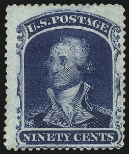 Sale 1067, Lot 994, 10c-90c 1857-60 Issue (Scott 31-39), 90c Blue (39) Sale 1067, Lot 994, 10c-90c 1857-60 Issue (Scott 31-39)