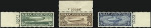 Sale 1068, Lot 377, Air Post, 65c-$2.60 Graf Zeppelin (C13-C15) Sale 1068, Lot 377, Air Post