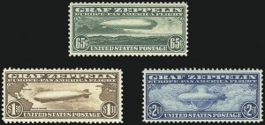 Sale 1068, Lot 386, Air Post, 65c-$2.60 Graf Zeppelin (C13-C15) Sale 1068, Lot 386, Air Post
