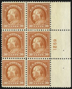 Sale 1077, Lot 303, 1916-19 Issues (Scott 462-524), 30c Orange Red (516) Sale 1077, Lot 303, 1916-19 Issues (Scott 462-524)