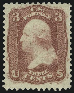 Sale 1077, Lot 80, 1861-66 Issue (Scott 56-78), 3c Brown Rose, First Design (56) Sale 1077, Lot 80, 1861-66 Issue (Scott 56-78)