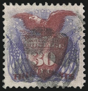 Sale 1078, Lot 241, 1869 Pictorial Issue (Scott 112-122), 30c Ultramarine & Carmine (121) Sale 1078, Lot 241, 1869 Pictorial Issue (Scott 112-122)