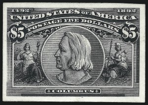 Sale 1082, Lot 142, Essays and Proofs: Columbian Issue, 1c-$5.00 Columbian, Plate Proofs on Card (230P4-245P4) Sale 1082, Lot 142, Essays and Proofs: Columbian Issue