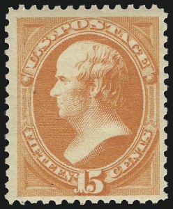 Sale 1092, Lot 1140, 1879-87 American Bank Note Co. Issues (Scott 182-218), 15c Red Orange (189) Sale 1092, Lot 1140, 1879-87 American Bank Note Co. Issues (Scott 182-218)