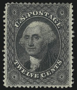 Sale 1096, Lot 82, 12c-90c 1857-60 Issue (Scott 36-39), 12c Black, Plate 3 (36B) Sale 1096, Lot 82, 12c-90c 1857-60 Issue (Scott 36-39)