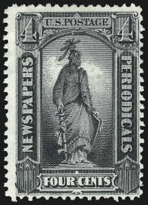 Sale 1096, Lot 917, Newspapers and Periodicals (Scott PR2-PR125), 4c Gray Black, 1875 Special Printing (PR35) Sale 1096, Lot 917, Newspapers and Periodicals (Scott PR2-PR125)