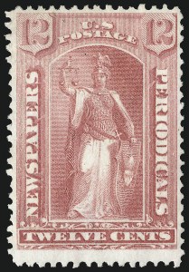 Sale 1096, Lot 922, Newspapers and Periodicals (Scott PR2-PR125), 12c Pale Rose, 1875 Special Printing (PR40) Sale 1096, Lot 922, Newspapers and Periodicals (Scott PR2-PR125)