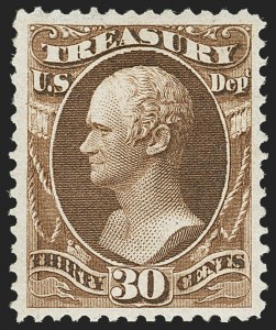 Sale 1135, Lot 561, Treasury Department (Scott O72-O82), 30c Treasury (O81) Sale 1135, Lot 561, Treasury Department (Scott O72-O82)