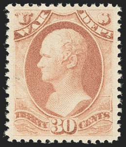 Sale Number 1135, Lot Number 583, 1879 American Bank Note Co. Printing on Soft Paper (Scott O94-O125) Sale Number 1135, Lot Number 583, 1879 American Bank Note Co. Printing on Soft Paper (Scott O94-O125)