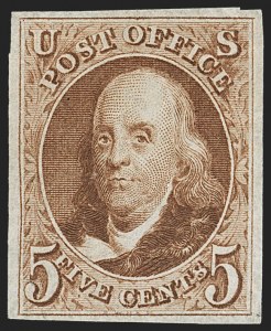 Sale 1145, Lot 313, New York Postmasters Provisional thru 1847 Issue, 5c Red Brown, Reproduction (3) Sale 1145, Lot 313, New York Postmasters Provisional thru 1847 Issue