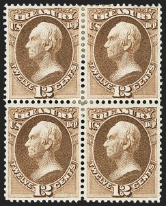 Sale 1150, Lot 1204, Officials: Treasury thru War, 12c Treasury (O78) Sale 1150, Lot 1204, Officials: Treasury thru War