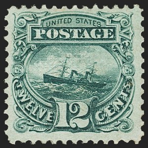 Sale 1150, Lot 723, 1c-24c 1869 Pictorial Issue (Scott 112-120), 12c Green (117) Sale 1150, Lot 723, 1c-24c 1869 Pictorial Issue (Scott 112-120)