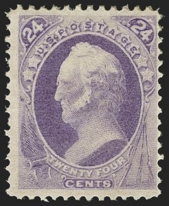 Sale 1150, Lot 780, 1870-71 National Bank Note Co. Ungrilled Issue (Scott 145-155), 24c Purple (153) Sale 1150, Lot 780, 1870-71 National Bank Note Co. Ungrilled Issue (Scott 145-155)