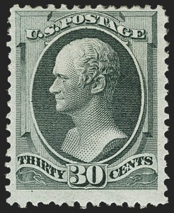 Sale 1150, Lot 792, 1873 Continental Bank Note Co. Issue (Scott 156-166), 30c Greenish Black (165) Sale 1150, Lot 792, 1873 Continental Bank Note Co. Issue (Scott 156-166)