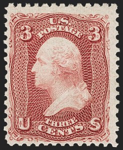 Sale 1162, Lot 136, 1861-66 Issue (Scott 56-78), 3c Lake (66) Sale 1162, Lot 136, 1861-66 Issue (Scott 56-78)