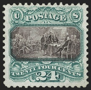 Sale 1162, Lot 236, 1875 Re-Issue of 1869 Pictorial Issue (Scott 123-133a), 24c Green & Violet, Re-Issue (130) Sale 1162, Lot 236, 1875 Re-Issue of 1869 Pictorial Issue (Scott 123-133a)