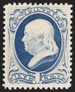 Sale 1187, Lot 285, 1879 American Bank Note Co. Issue (Scott 182-191), 1c Dark Ultramarine (182) Sale 1187, Lot 285, 1879 American Bank Note Co. Issue (Scott 182-191)