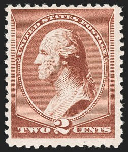 Sale 1187, Lot 311, 1881-83 American Bank Note Co. Issues (Scott 205-211B), 2c Pale Red Brown, Special Printing (211B) Sale 1187, Lot 311, 1881-83 American Bank Note Co. Issues (Scott 205-211B)
