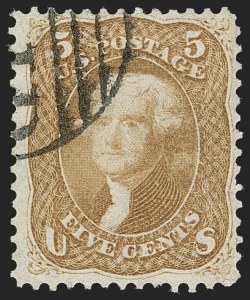 Sale 1192, Lot 162, 1861-66 Issue (Scott 56-78), 5c Buff (67) Sale 1192, Lot 162, 1861-66 Issue (Scott 56-78)