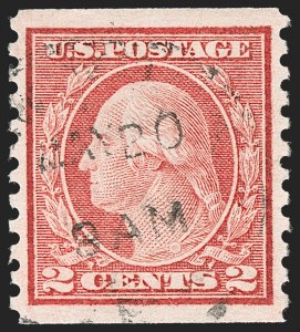 Sale Number 1202, Lot Number 2541, 1915 Perf 10 Horizontal Rotary Press Coils, Single-Line Watermark (Scott 450-459) Sale Number 1202, Lot Number 2541, 1915 Perf 10 Horizontal Rotary Press Coils, Single-Line Watermark (Scott 450-459)