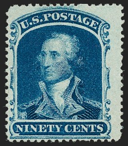 Sale 1227, Lot 2282, 12c-90c 1857-60 Issue (Scott 36-39), 90c Blue (39) Sale 1227, Lot 2282, 12c-90c 1857-60 Issue (Scott 36-39)