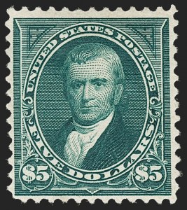 Sale 1227, Lot 2966, 1894 Unwatermarked Bureau Issue (Scott 246-263), $5.00 Dark Green (263) Sale 1227, Lot 2966, 1894 Unwatermarked Bureau Issue (Scott 246-263)